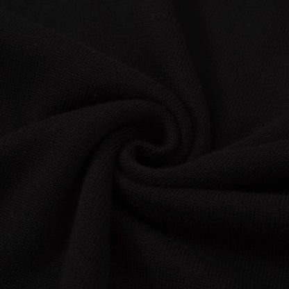 Men's Retro Knitted Jumper – Vintage Black with White Striped Trim