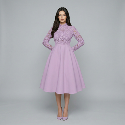 Women’s Lace Long Sleeve Midi Dress