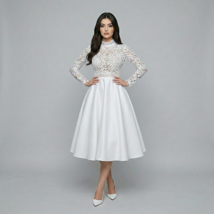 Women’s Lace Long Sleeve Midi Dress
