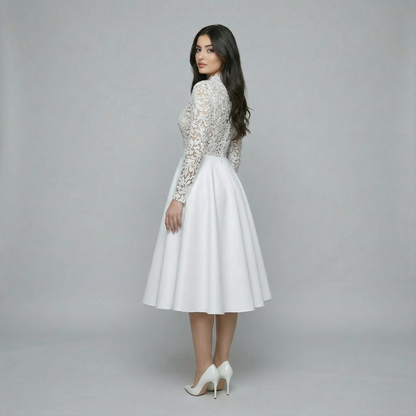 Women’s Lace Long Sleeve Midi Dress