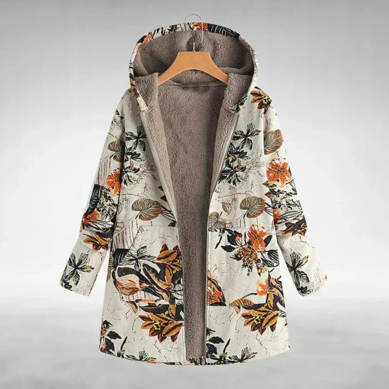 Panida – Elegant Fleece Jacket with Floral Pattern