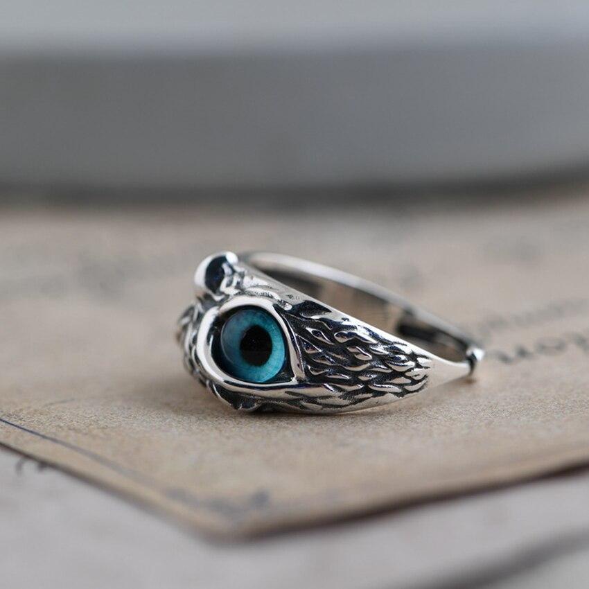 Adjustable Silver and Opal Glückseule Ring