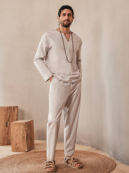 Soft Linen Shirt Set