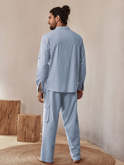 Casual Linen Shirt Set