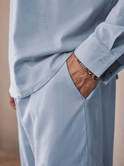 Casual Linen Shirt Set