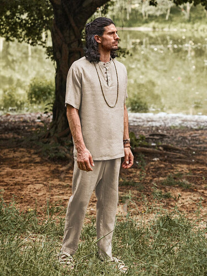 100% Eco-Friendly Linen Shirt Set