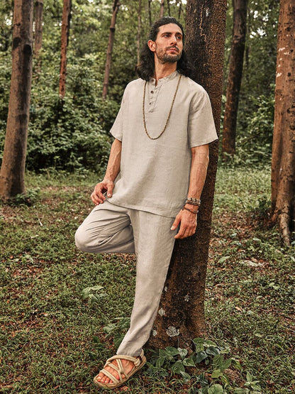 100% Eco-Friendly Linen Shirt Set