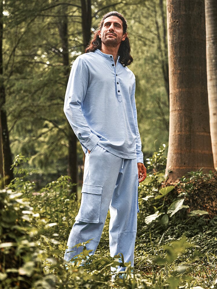 Casual Linen Shirt Set