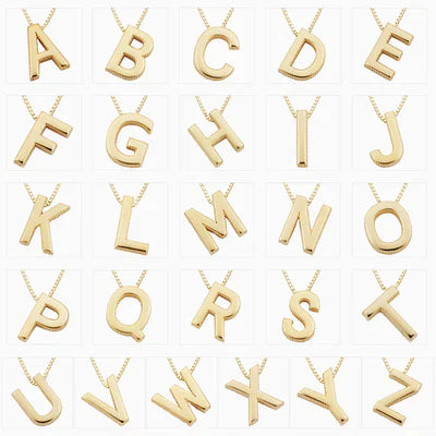Initial necklace in love letters