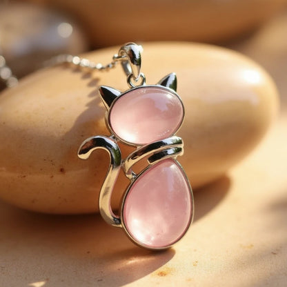 Collar with Genuine Stone Cat