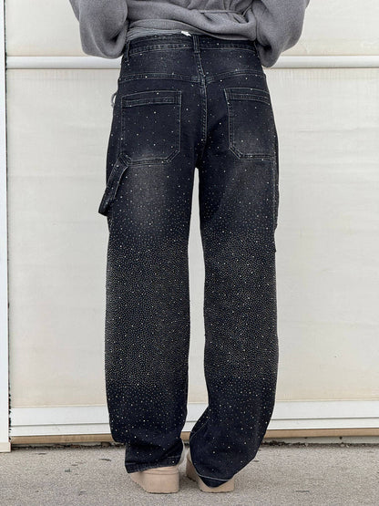 Rosaline - Sparkly Carpenter Jeans with a Fitted Waist
