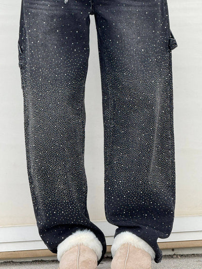 Rosaline - Sparkly Carpenter Jeans with a Fitted Waist
