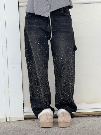 Rosaline - Sparkly Carpenter Jeans with a Fitted Waist