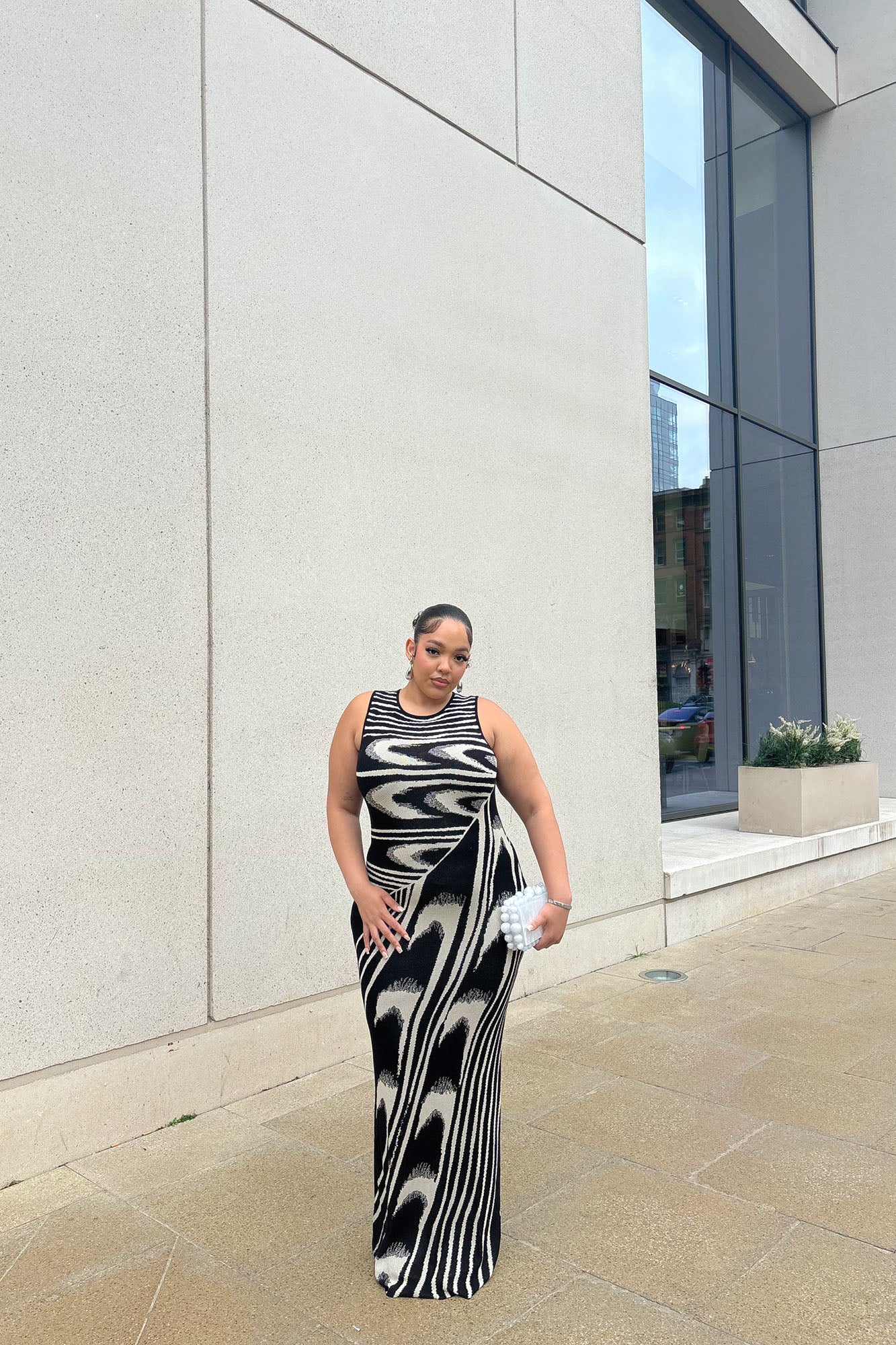 Kira Maxi Dress - Black/White