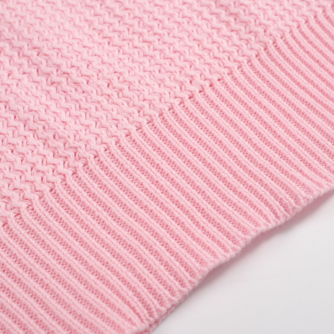 1960s Men's Pink Waffle Knit Polo – Lightweight Retro V-Neck Shirt