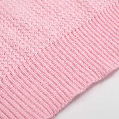 1960s Men's Pink Waffle Knit Polo – Lightweight Retro V-Neck Shirt