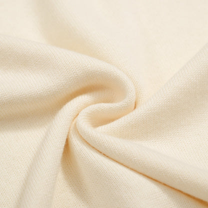 Vintage Knitted Polo for Men – Retro Cream Buttoning with Rose Embroidery