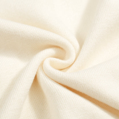 Vintage Knitted Polo for Men from the 1970s – Retro Cream with Green Striped Collar and Edges