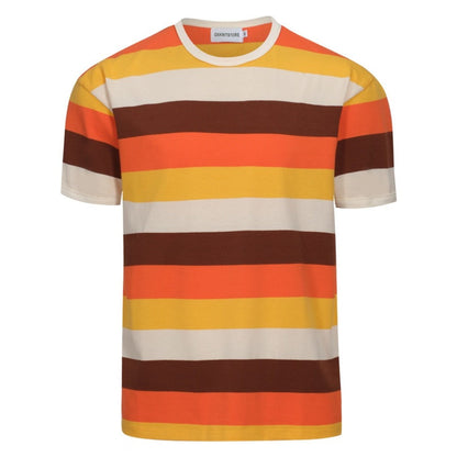 Men's Retro Sunset Striped T-Shirt – 1970s Vintage Style