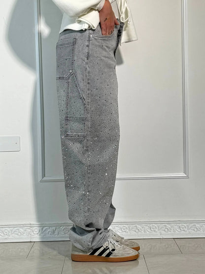 Rosaline - Sparkly Carpenter Jeans with a Fitted Waist
