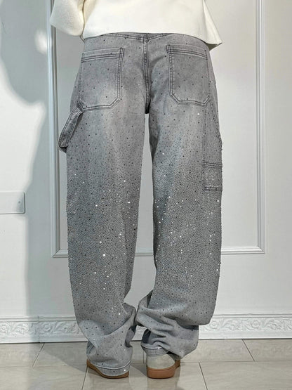 Rosaline - Sparkly Carpenter Jeans with a Fitted Waist