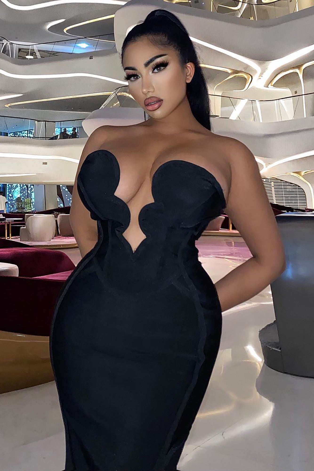 Maxi Bandage Night Life Dress - Black