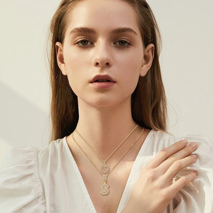 Initial Necklace in Moissanite