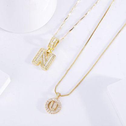 Initial Necklace in Moissanite