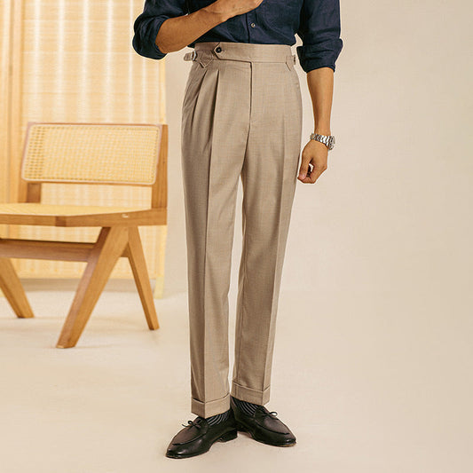 Straight Trousers with Double Pleats Torino