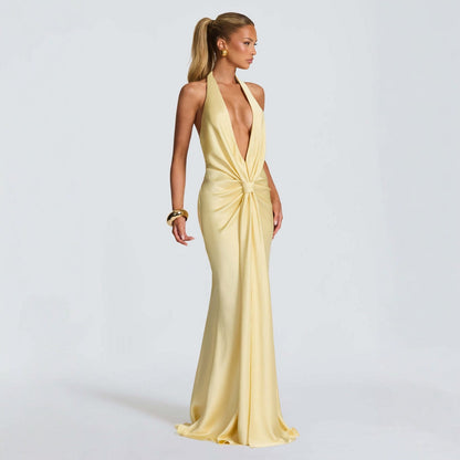 Women’s Elegant Halter Neck Evening Maxi Dress
