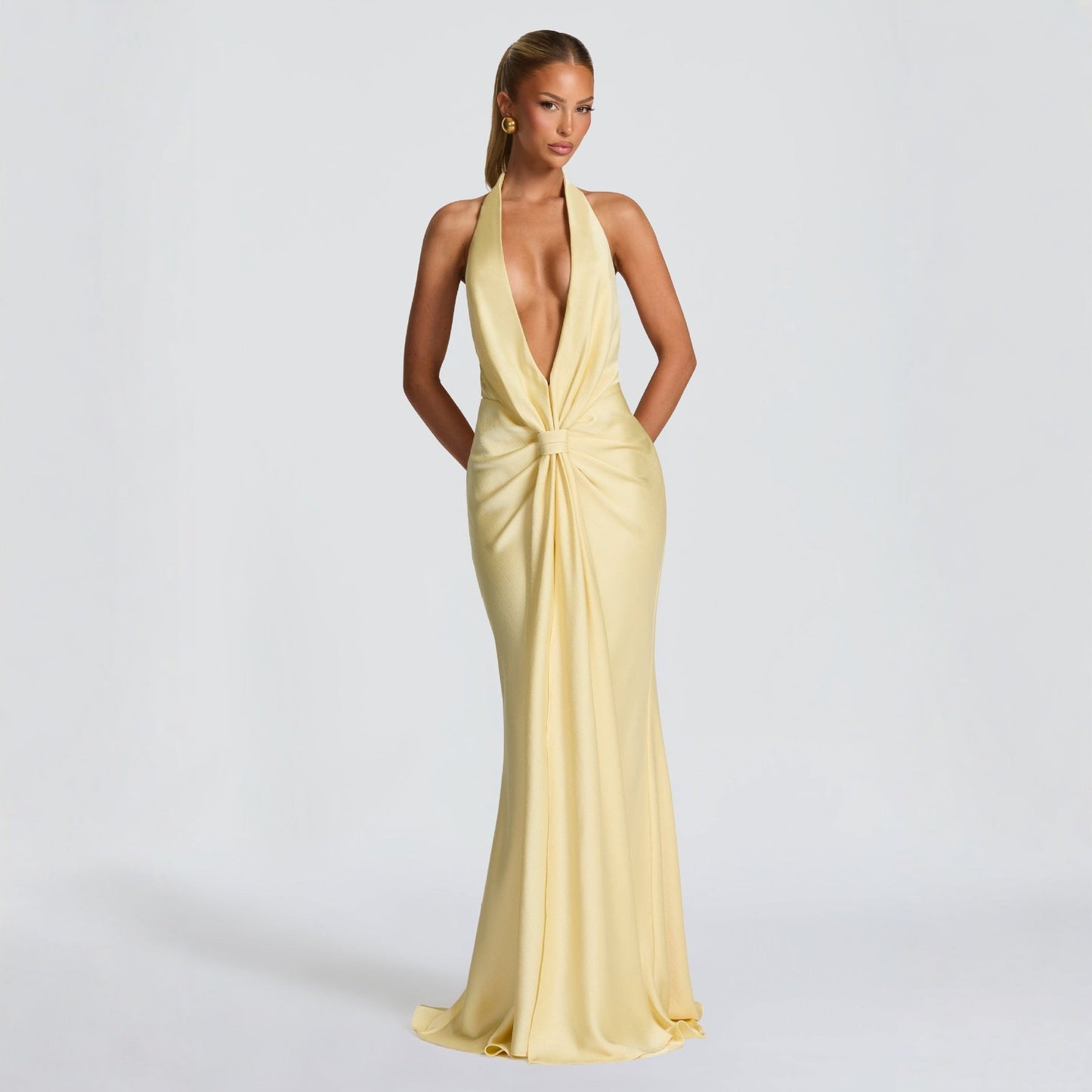 Women’s Elegant Halter Neck Evening Maxi Dress