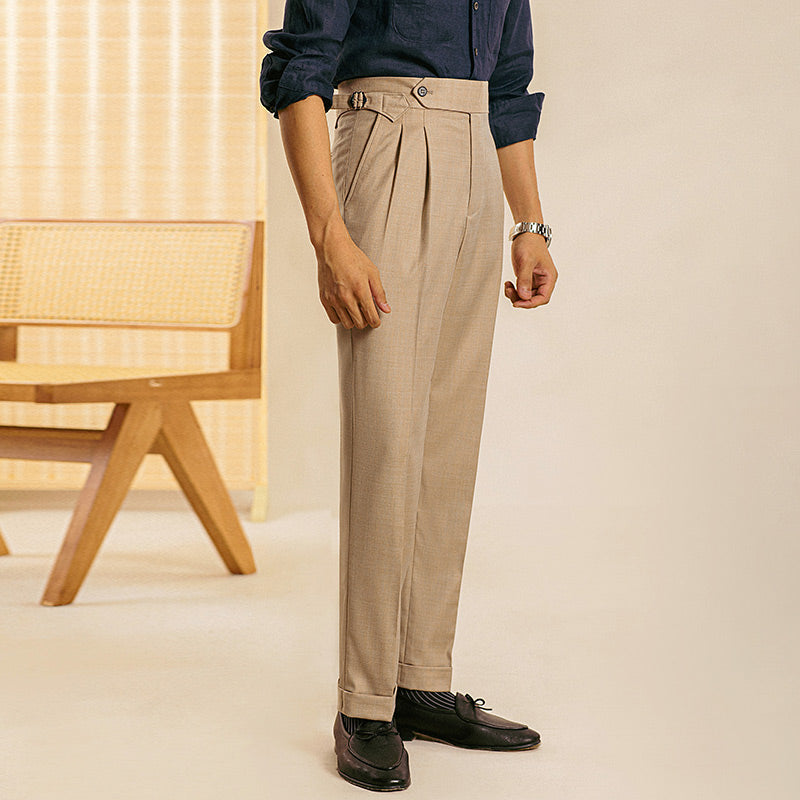 Straight Trousers with Double Pleats Torino