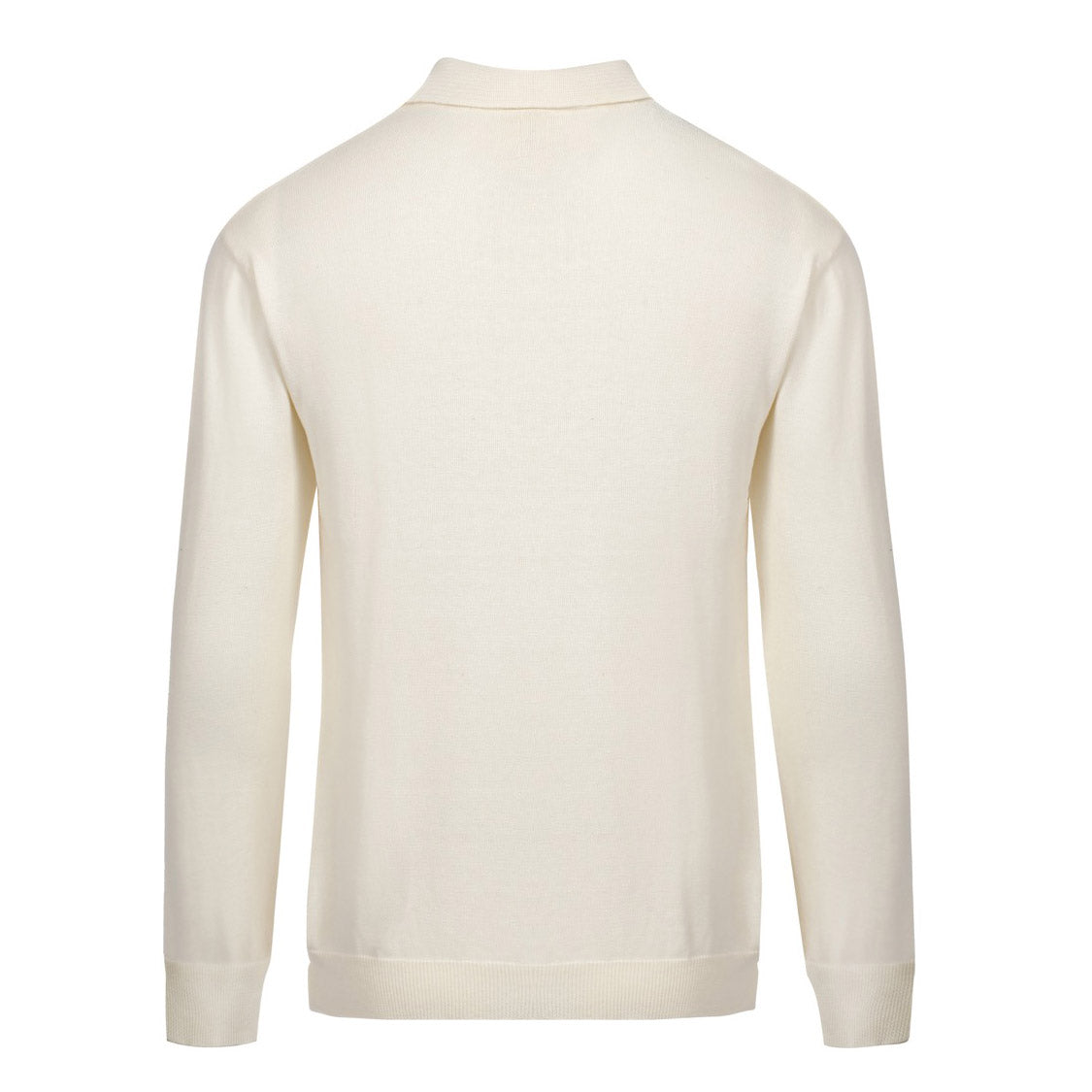 Embroidered Knit Jumper for Men from the 70s – Retro Cream Jumper with Floral Collar Detail