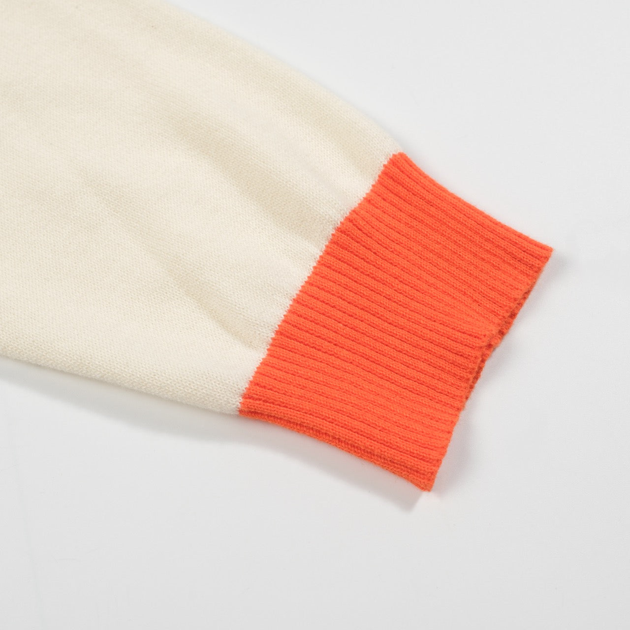 Men's Knitted Jumper – Embroidered Animals with Orange Trim