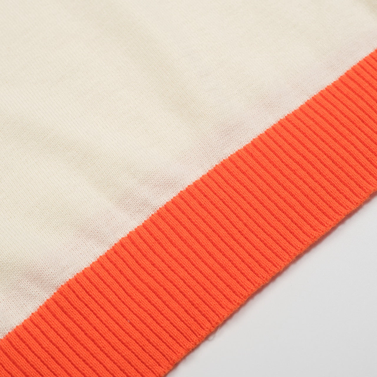 Men's Knitted Jumper – Embroidered Animals with Orange Trim