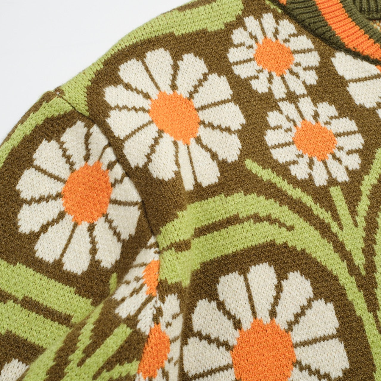 Olive Green Zip-Up Knitted Cardigan for Men