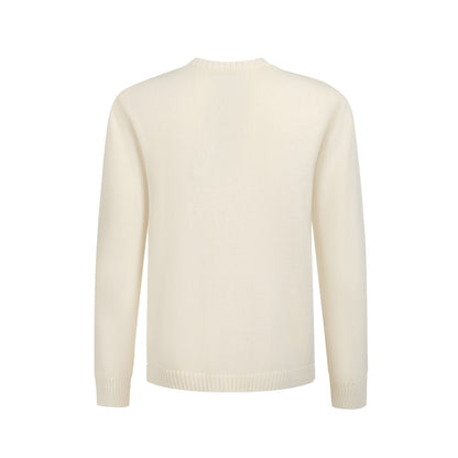 Retro Knit Sweater for Men – Vintage Cream Sweater with French Bulldog Graphic and Glasses