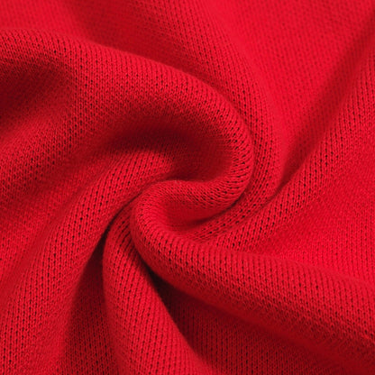 Vintage Red Knitted Shirt for Men – Button-Up Polo with Retro Tiger Graphic