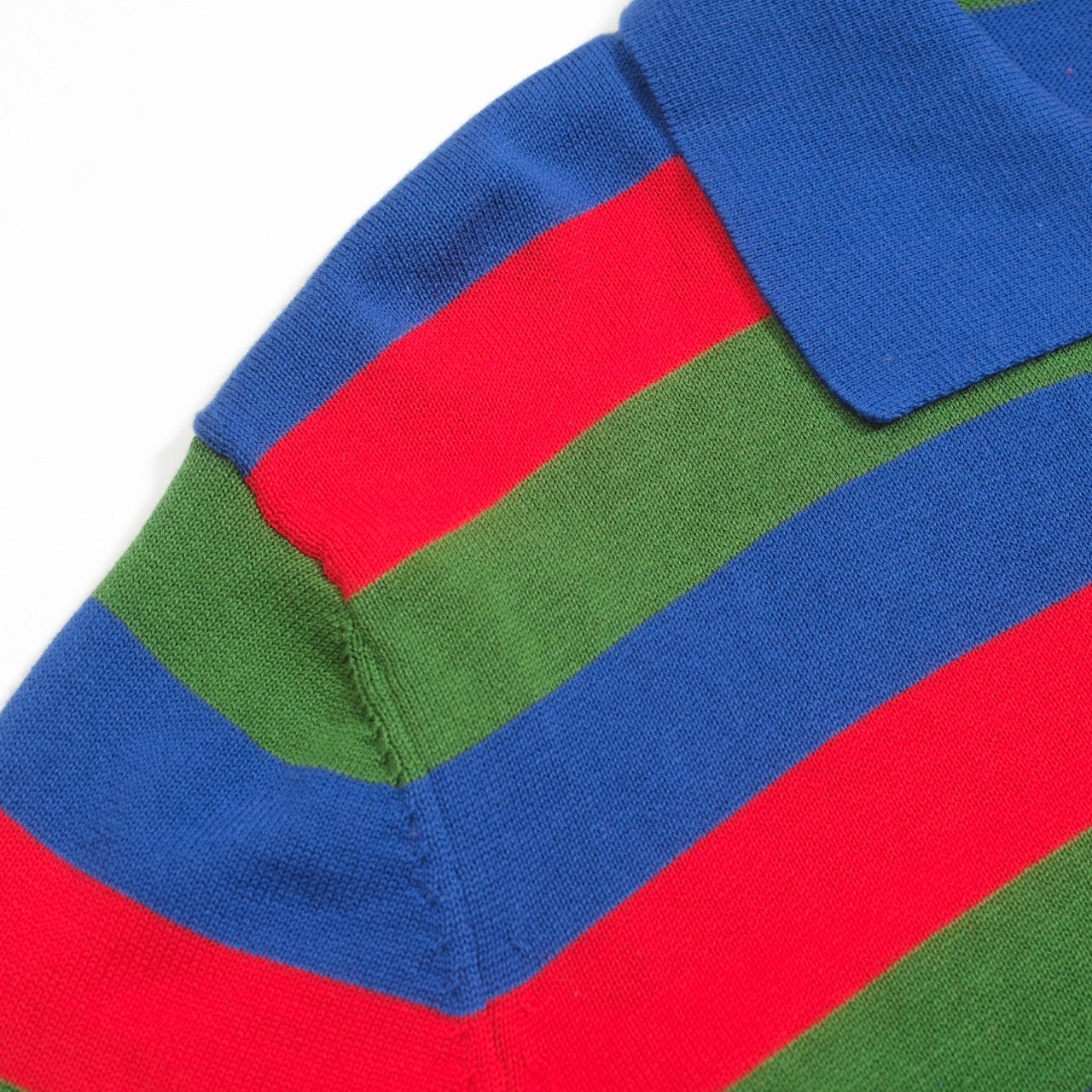 1950s Multicoloured Striped V-Neck Polo Shirt