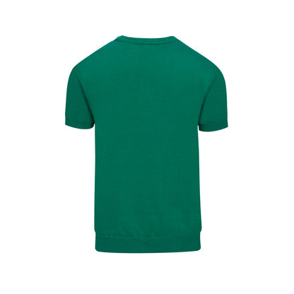 Men's Green Embroidered Retro Animal T-shirt