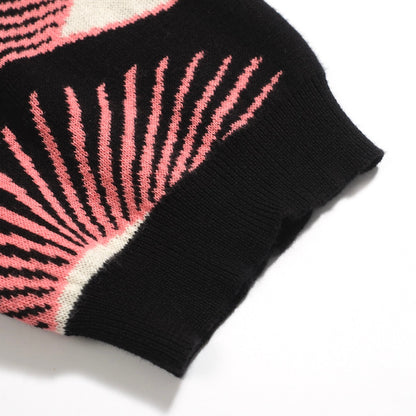 Psychedelic Knitted Shirt for Men – Black Button-Up Shirt with All-Seeing Graphic Print - Designed by Carrie Cantwell