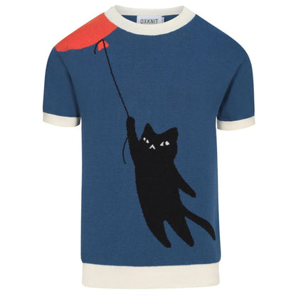 Blue Knit T-shirt for Men - Designed by Lim Heng Swee