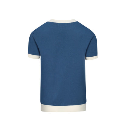 Blue Knit T-shirt for Men - Designed by Lim Heng Swee