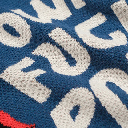 Men's Blue Jacquard Knitted T-shirt - Designed by Jessica Molina