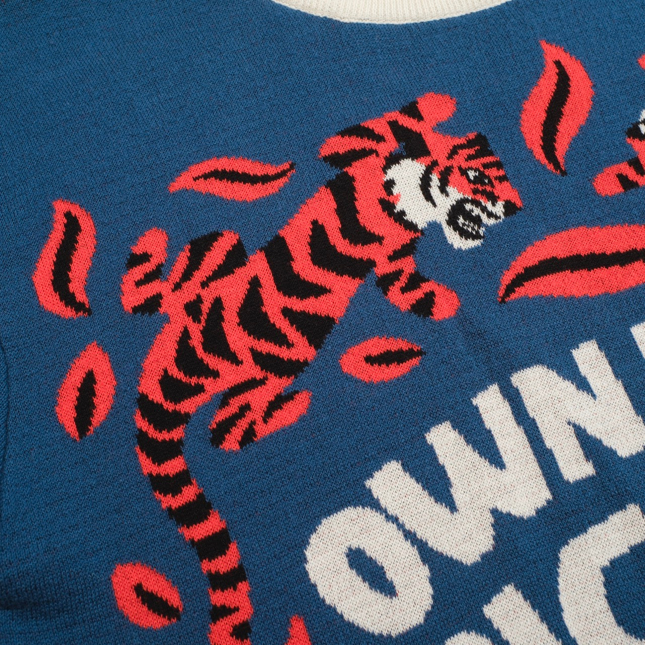 Men's Blue Jacquard Knitted T-shirt - Designed by Jessica Molina