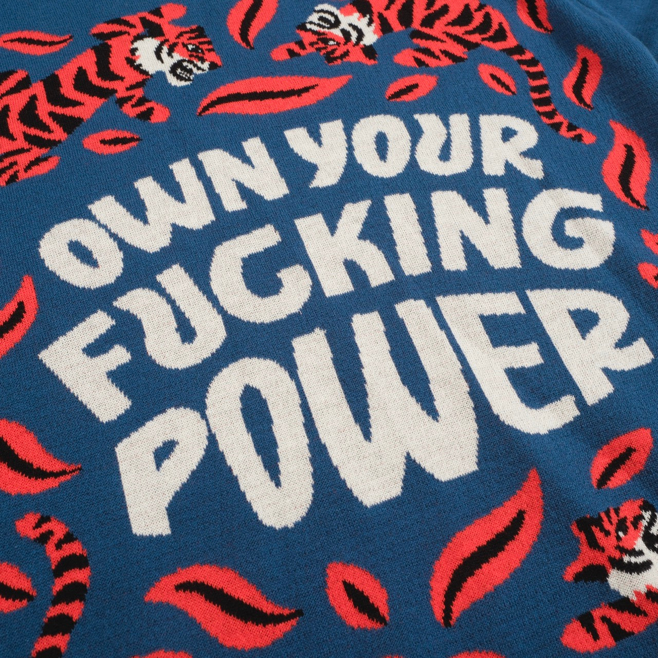 Men's Blue Jacquard Knitted T-shirt - Designed by Jessica Molina