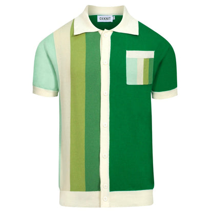 Vintage knitted cardigan for men, green