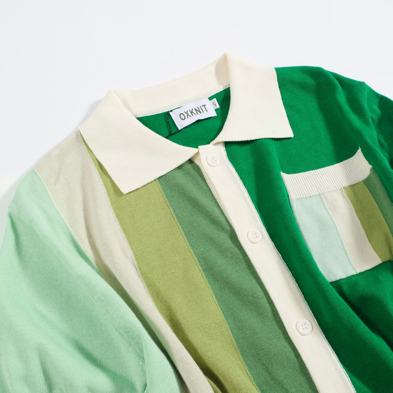 Vintage knitted cardigan for men, green