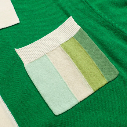 Vintage knitted cardigan for men, green