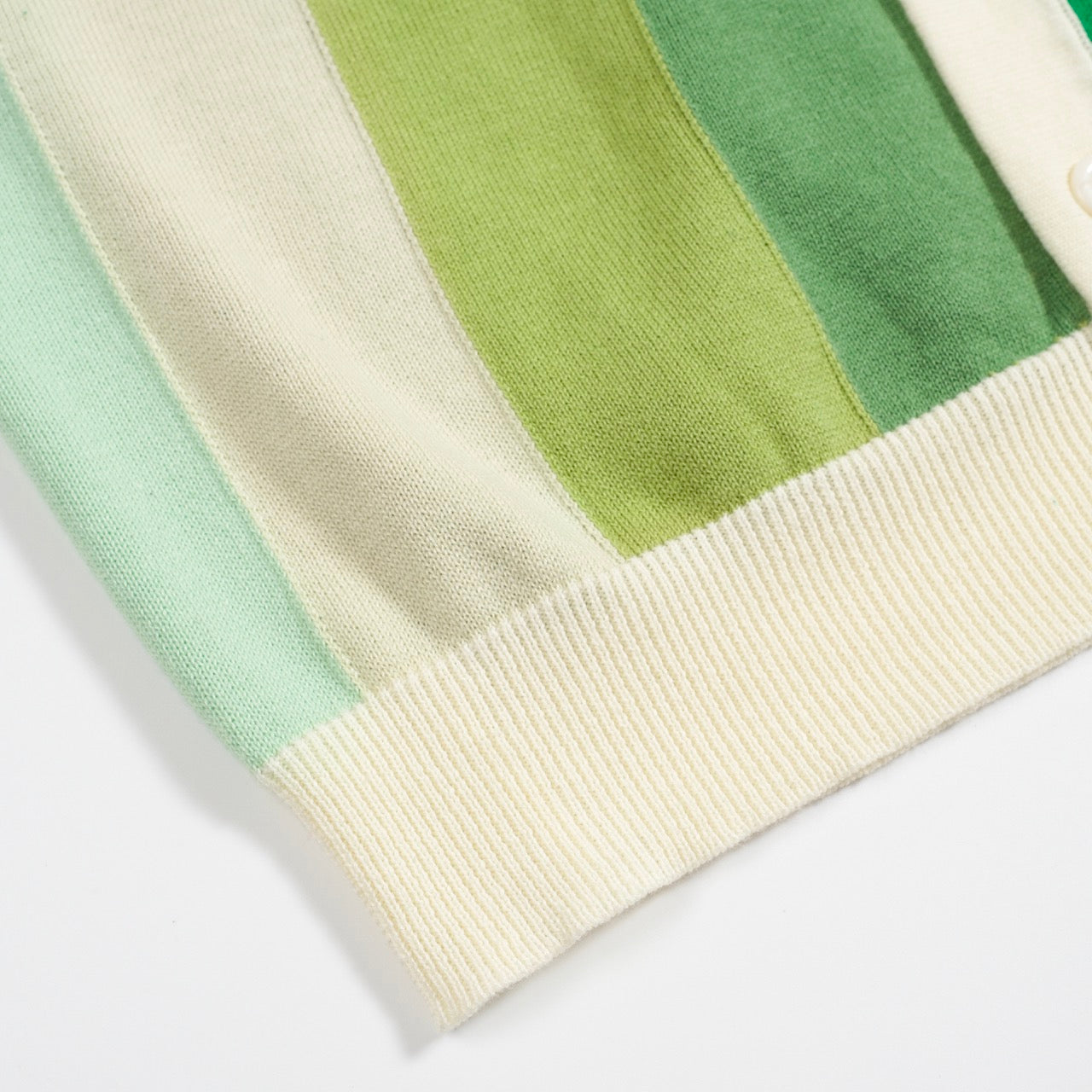 Vintage knitted cardigan for men, green
